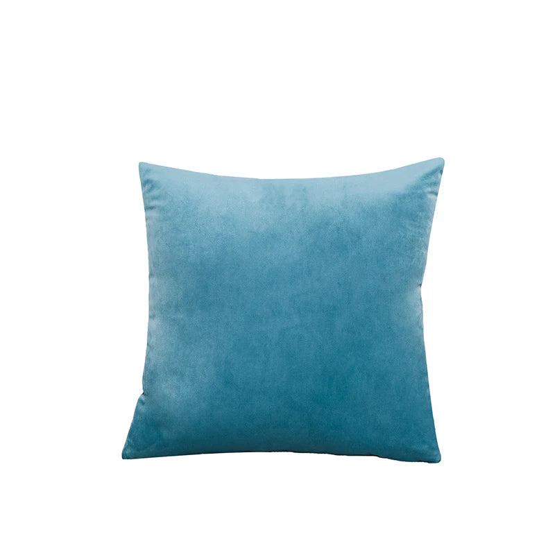 Light blue pillow on a white background