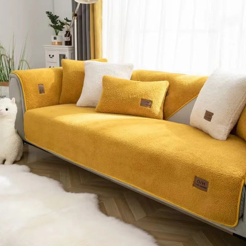 Lambs Wool Feel Non-Slip Couch Cover
