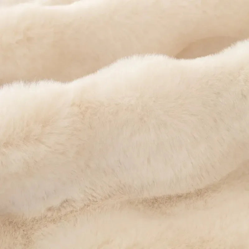 Close-up of beige fur texture