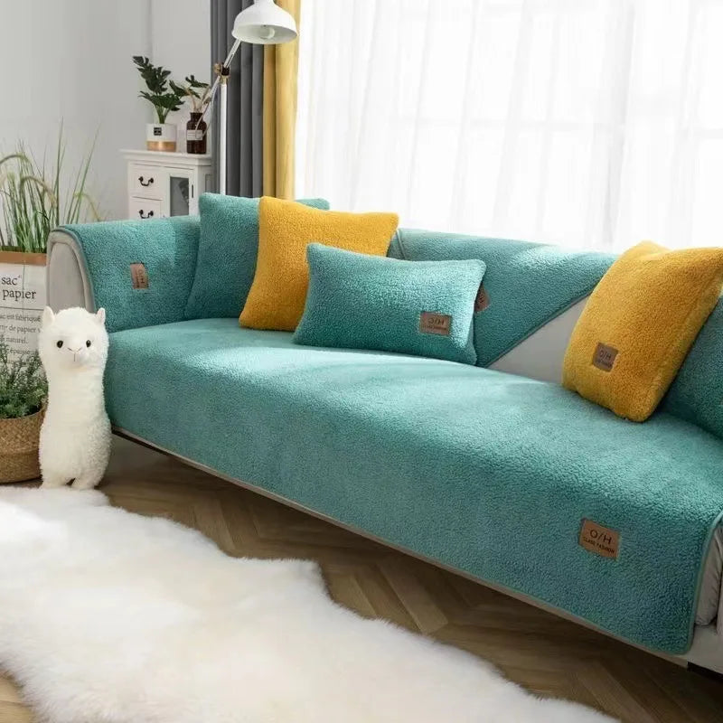 Lambs Wool Feel Non-Slip Couch Cover