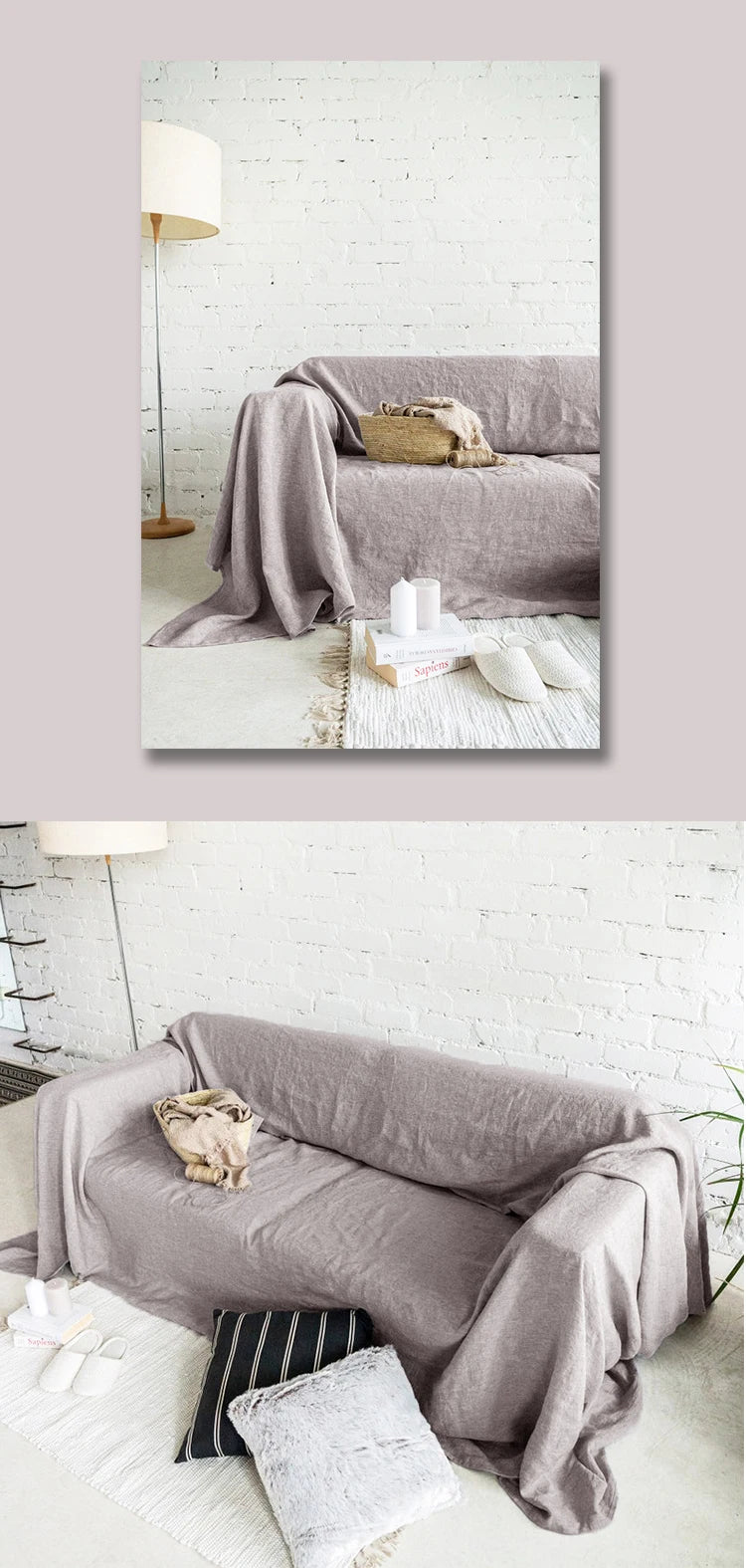 100% Linen Couch Cover