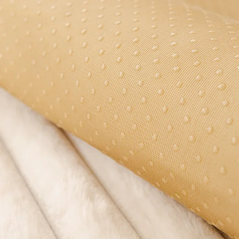 Close-up of couch cover anti slip backing