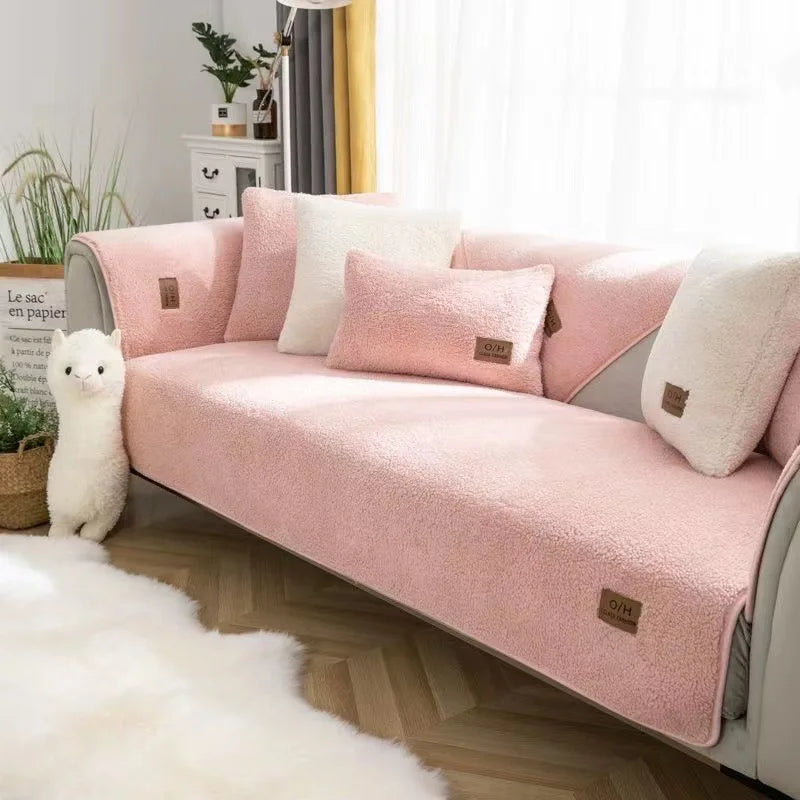 Lambs Wool Feel Non-Slip Couch Cover
