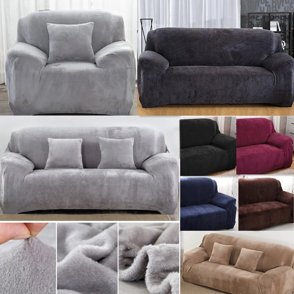 Collage of various sofa covers in different colours and styles.