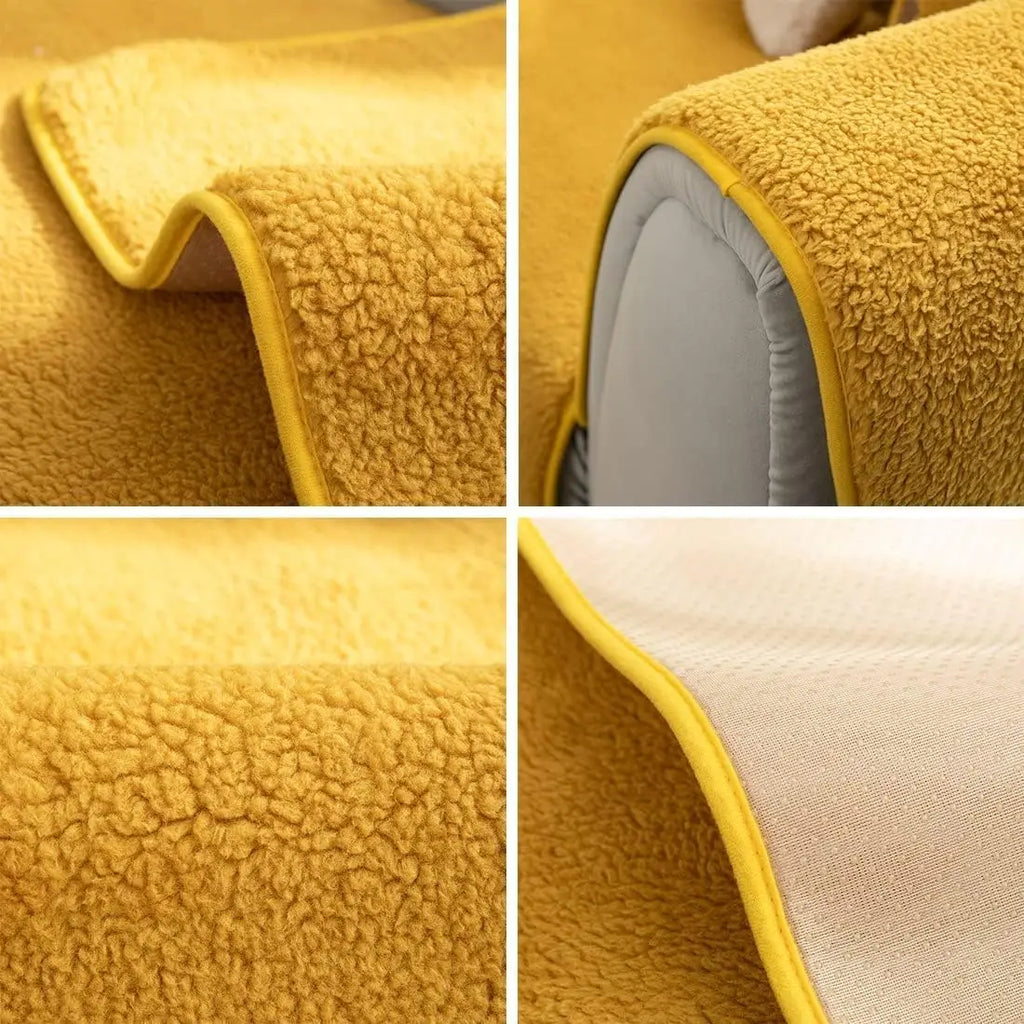 Lambs Wool Feel Non-Slip Couch Cover