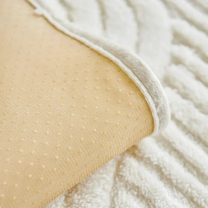 Close-up of anti-slip backing of couch cover