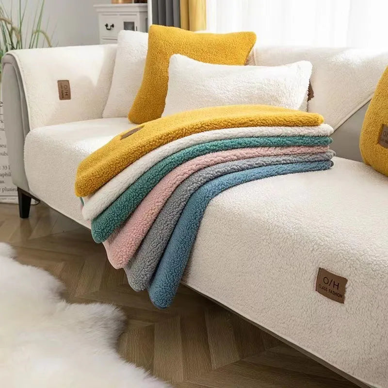 Lambs Wool Feel Non-Slip Couch Cover