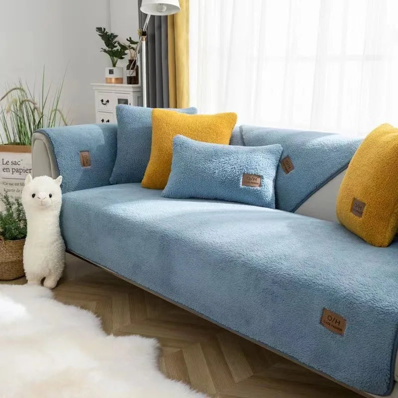 Lambs Wool Feel Non-Slip Couch Cover
